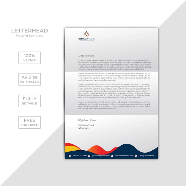 Vector modern business and corporate letterhead template