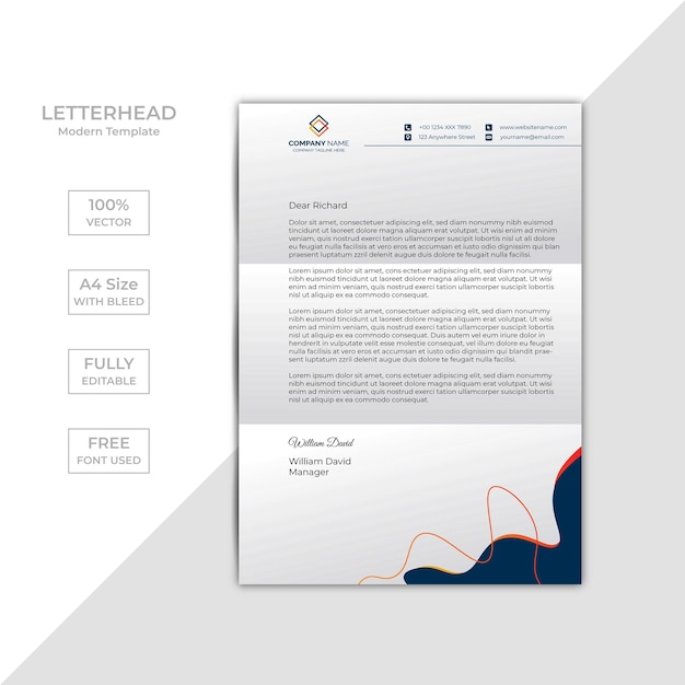 Vector modern business and corporate letterhead template