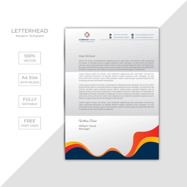 Vector modern business and corporate letterhead template