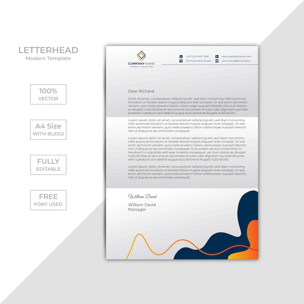 Vector modern business and corporate letterhead template