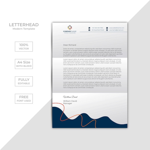 Vector modern business and corporate letterhead template