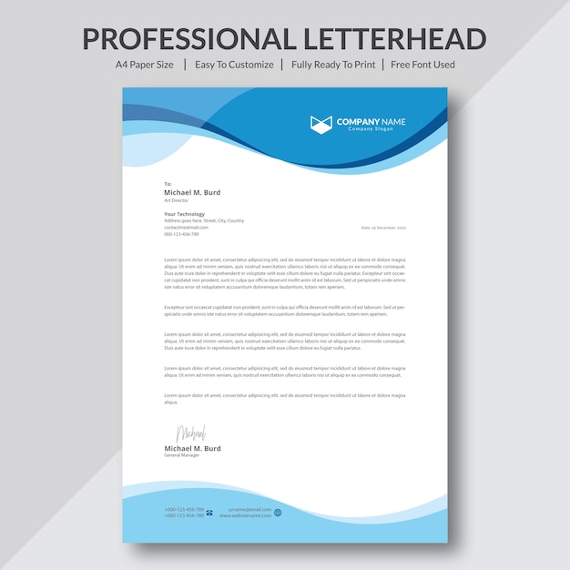 Modern business and corporate letterhead template