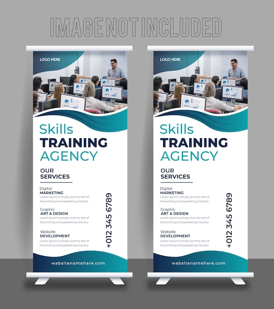 Modern Business corporate roll up banner stand template design