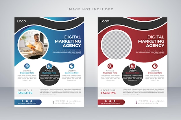 Modern business flyer design or brochure cover template Premium Vector