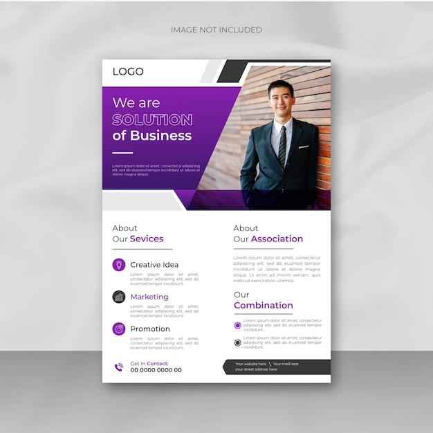 Modern business flyer design template or brochure cover