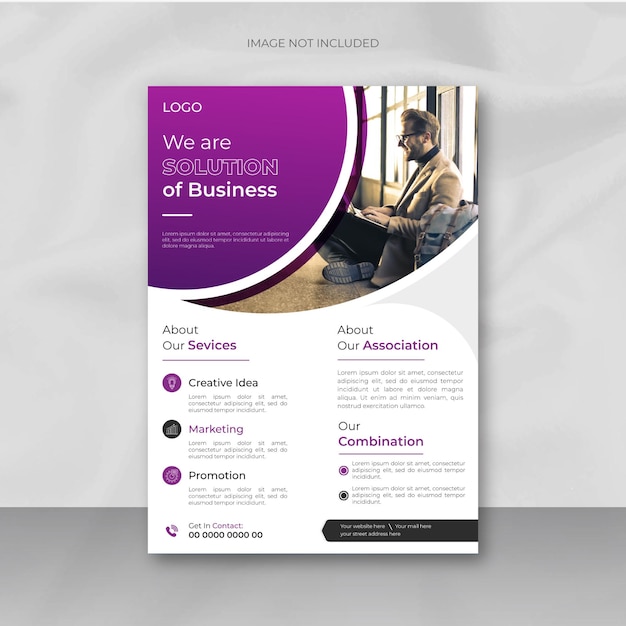 Modern business flyer design template or brochure cover