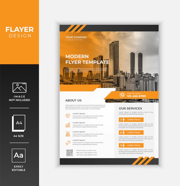 Modern business flyer design template premium