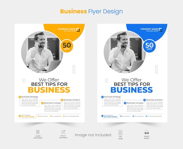 Modern business flyer design template with print ready