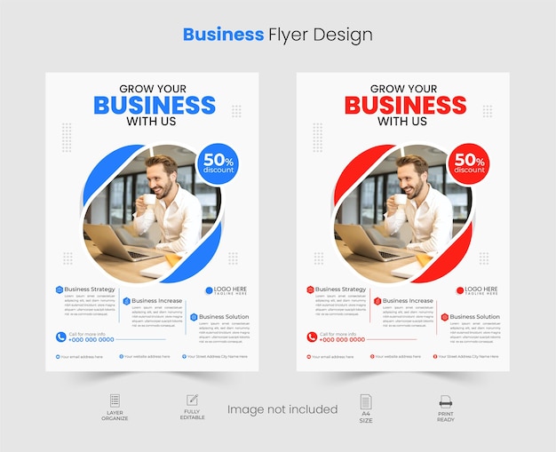 Modern business flyer design template with print ready