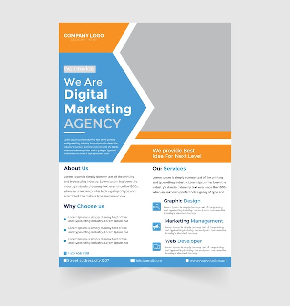 Modern business flyer design template