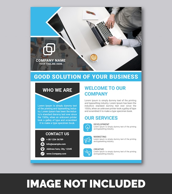 Modern business flyer template Premium 