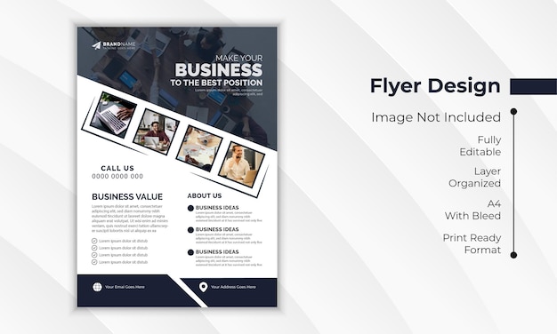 Vector modern business flyer with photos