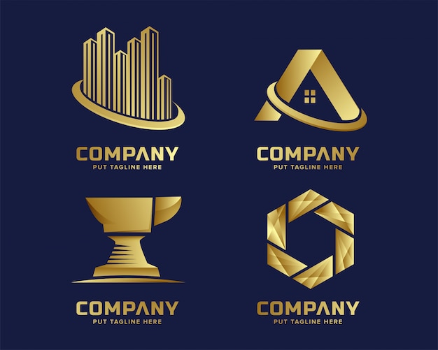 Modern business golden logo template