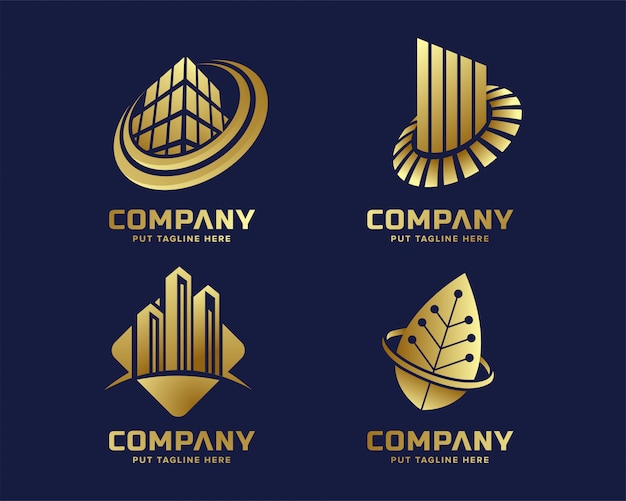 Modern business golden logo template