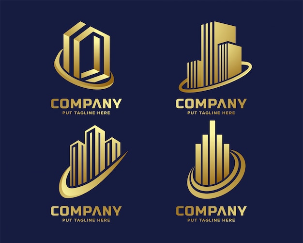 Modern business golden logo template