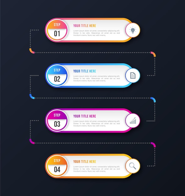 Modern business infographic concept with 4 steps banner