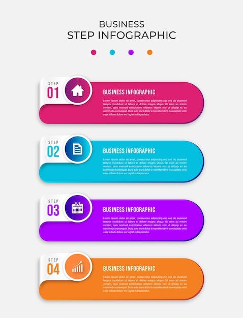 Modern business infographic concept with 4 steps