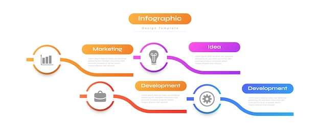 Modern Business Infographic Design Template with 4 Options or Processes Can be used for Presentation Workflow Layout Diagram or Annual Report Timeline Diagram Presentation Design