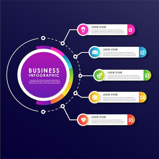 modern business infographic steps template background design