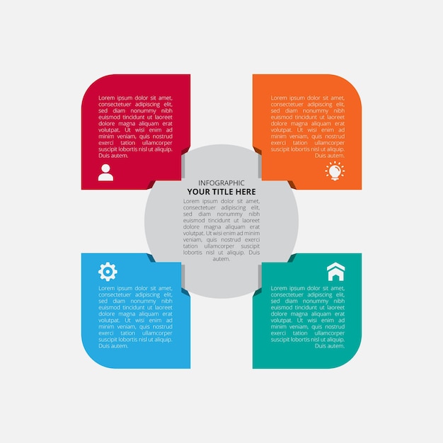 Modern business infographics concept with four steps