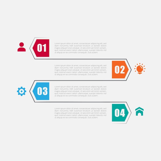 Modern business infographics concept with four steps