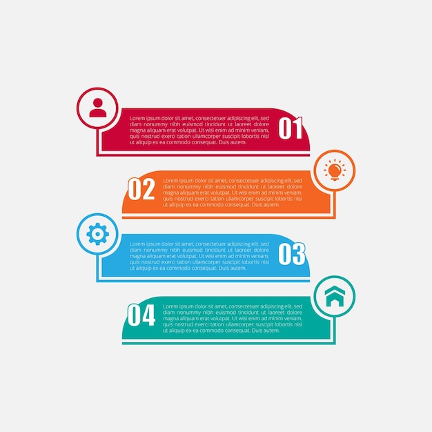 Modern business infographics concept with four steps