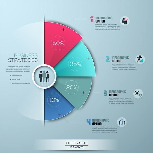 Modern business Infographics template circle origami style