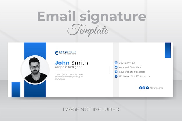 Modern business innovative enterprise email signature rectangle template design