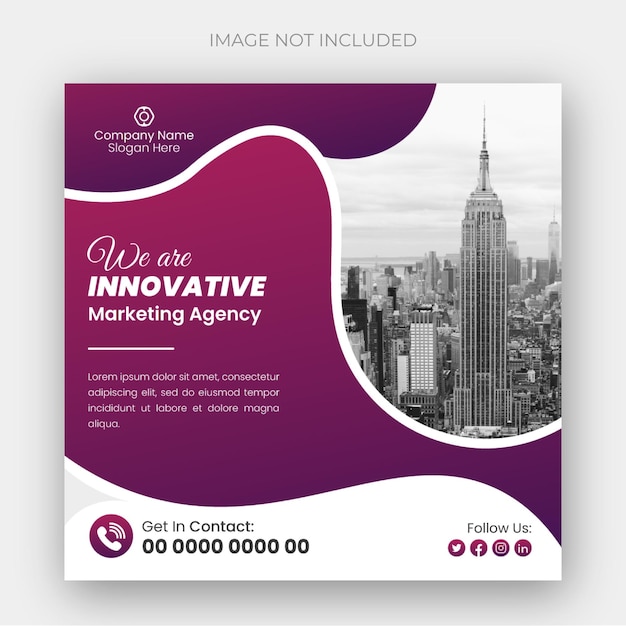 Modern business instagram post design template or web banner