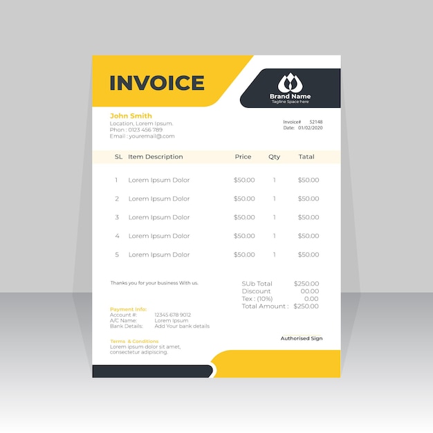 Modern Business Invoice Template Design