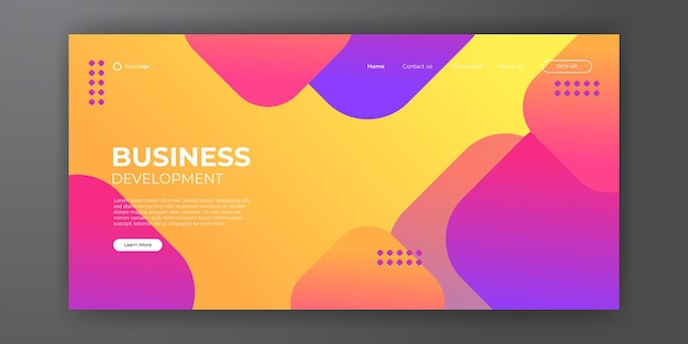 Modern business landing page abstract background. Web background template design with modern shape and simple technology concept. Vector illustration