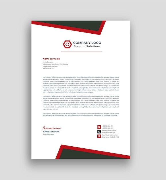 Modern business letterhead design free vector fully editable