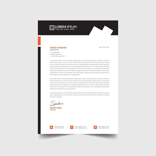 Modern business letterhead design template Free Vector for your business