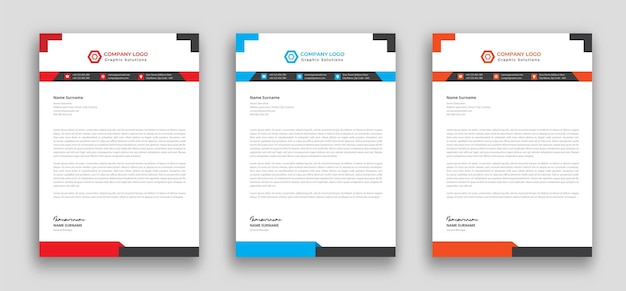 Modern Business Letterhead Design Template Vector