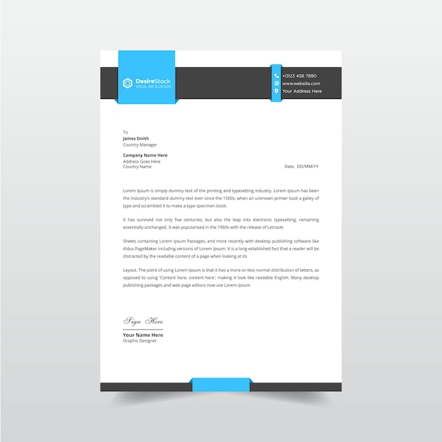 Modern business letterhead and invoice professional design template  