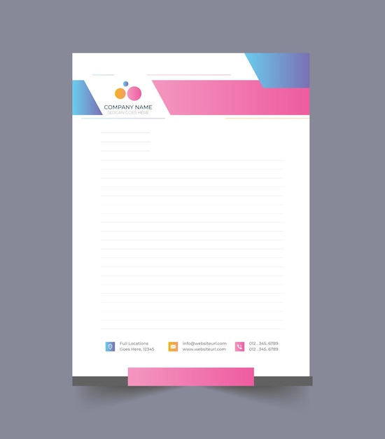 Modern business letterhead Pad template