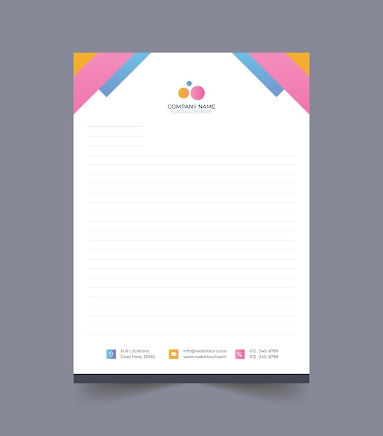 Modern business letterhead Pad template