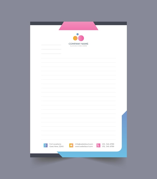 Modern business letterhead Pad template