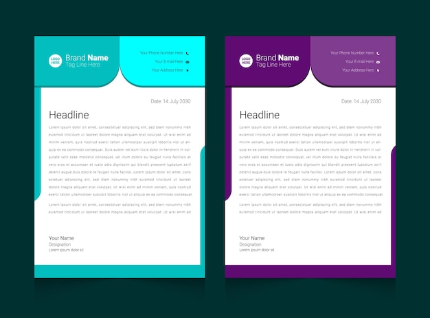 Modern business letterhead template design set