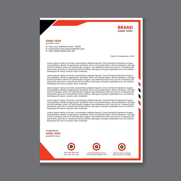 Modern business letterhead template design for your business free vector