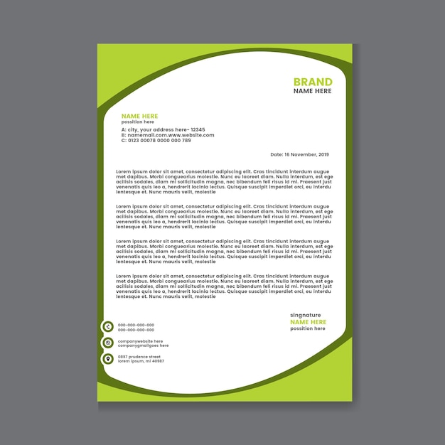 Modern business letterhead template design