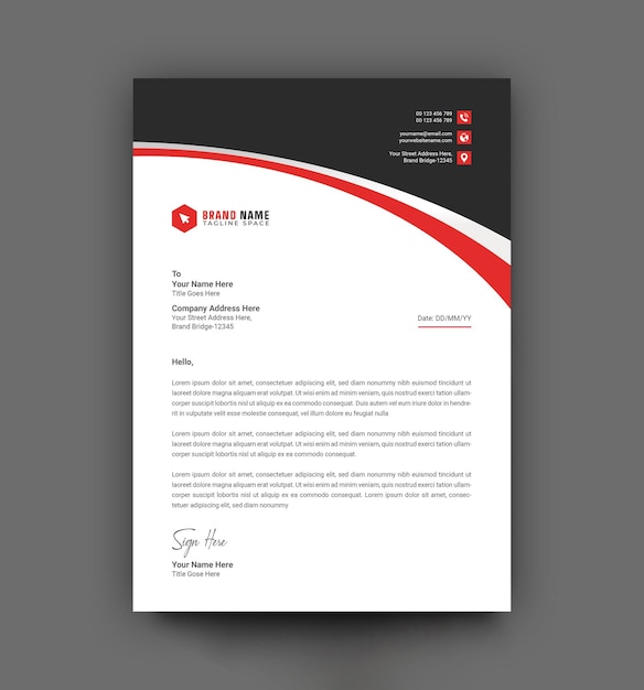 Modern business letterhead template design