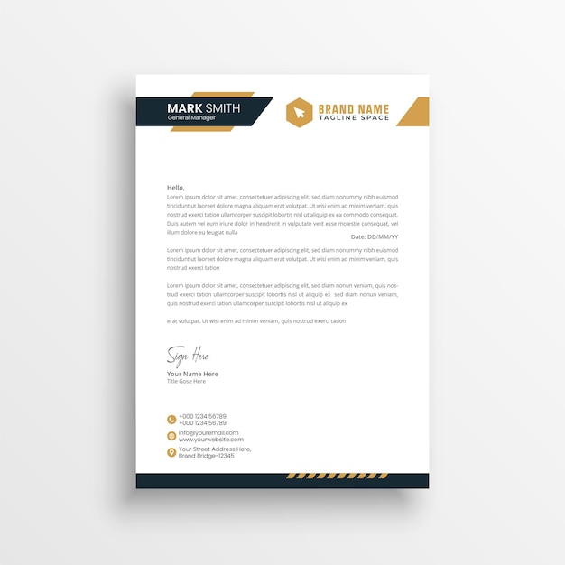 Modern business letterhead template design