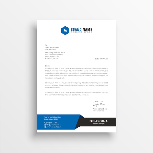 Modern business letterhead template design