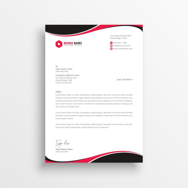 Modern business letterhead template design