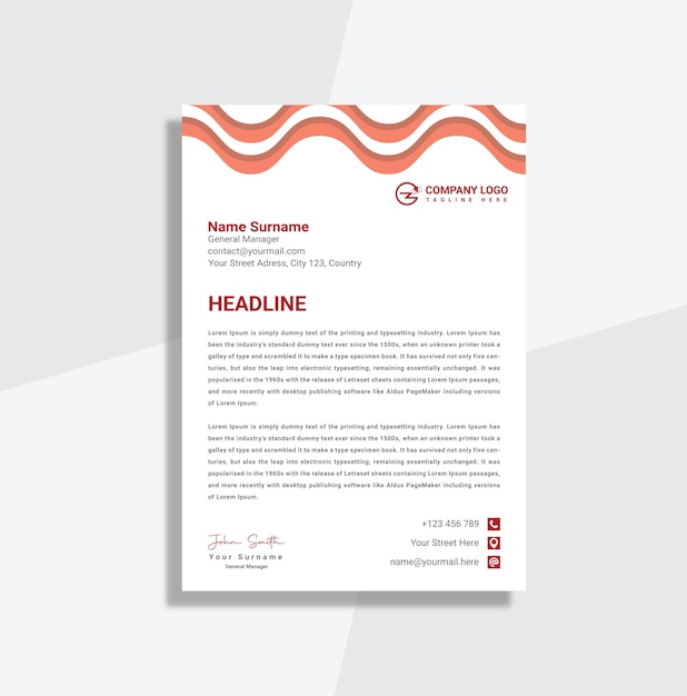 Modern business letterhead template design