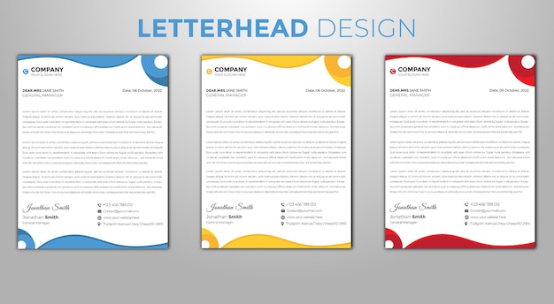 Modern business letterhead template Premium Vector