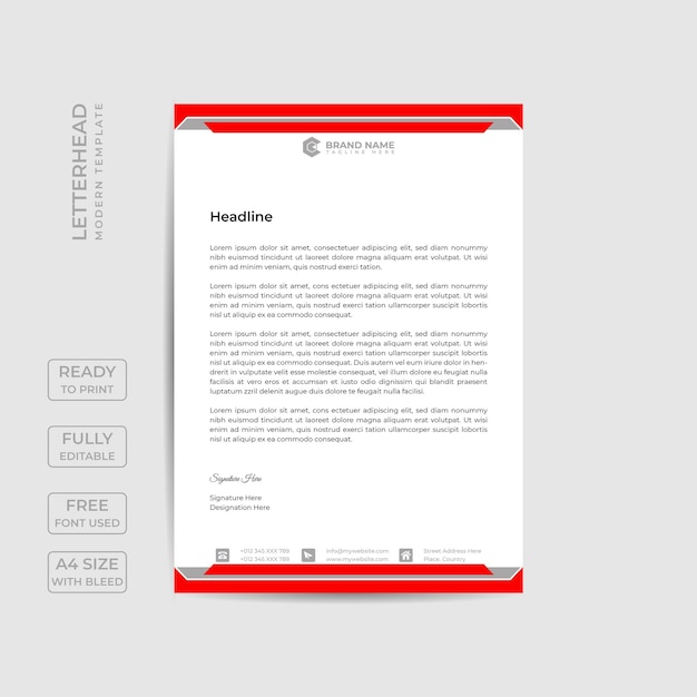 Modern business letterhead template Premium Vector