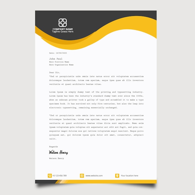 Modern business letterhead template