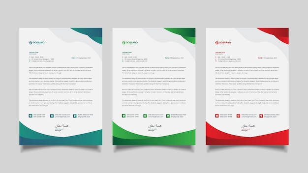 Modern business letterhead template